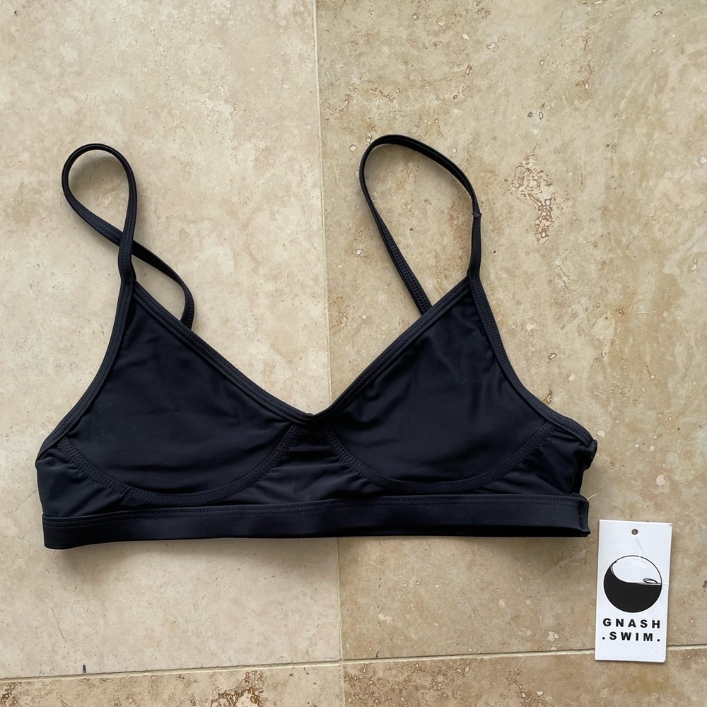 Gnash Swim Teardrop Top in black, size US 6
